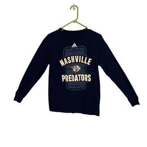 Small Nashville Predators NHL Hockey T-shirt T Shirt top by Adidas navy blue
